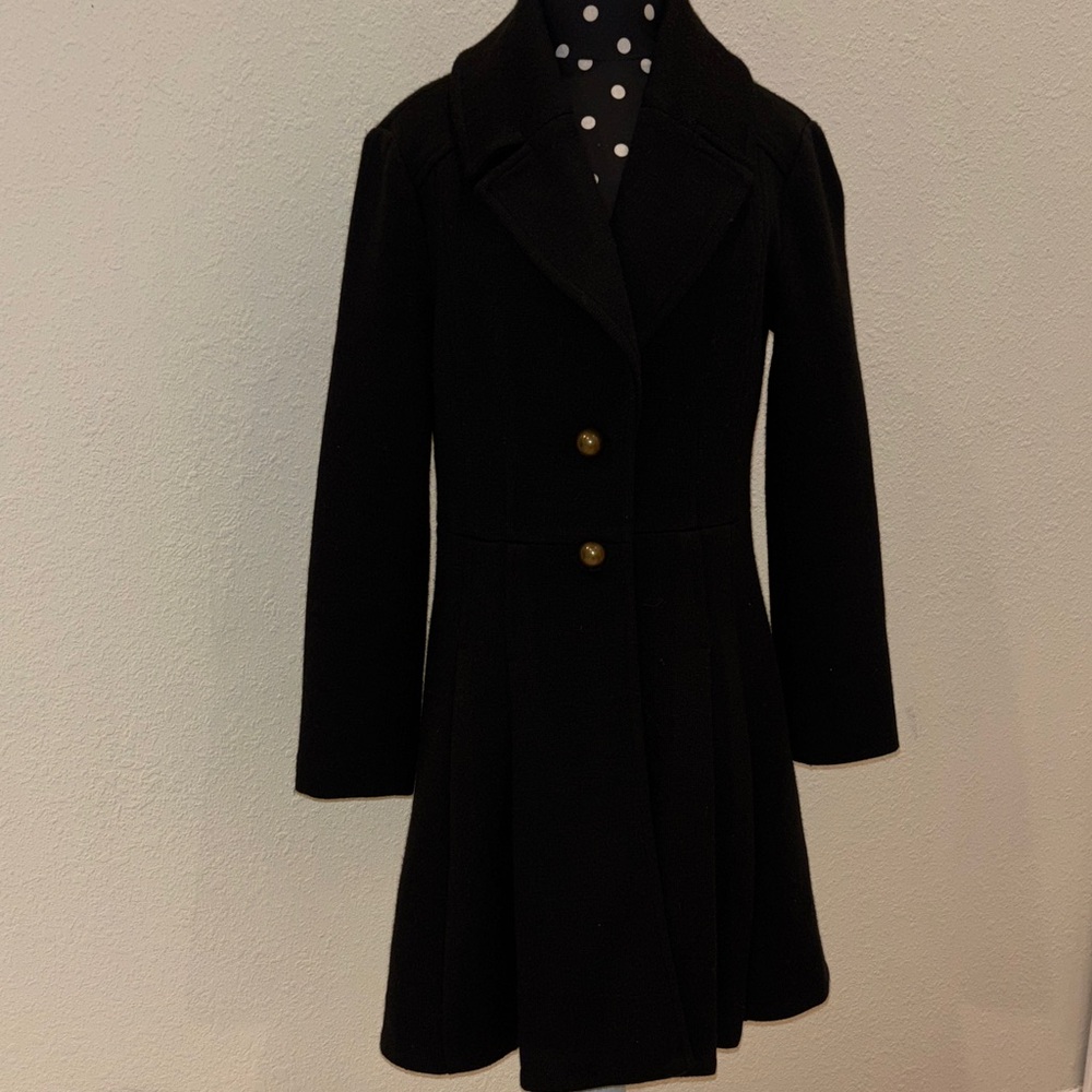 Fit and Flare Knit Fabric Coat
